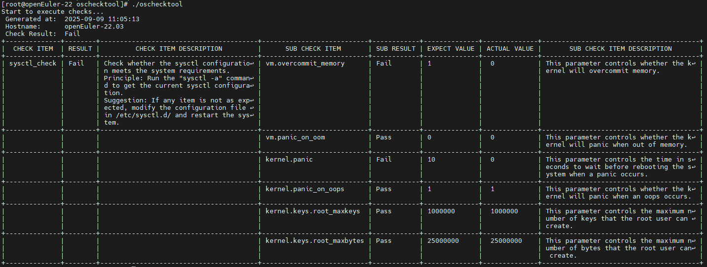 oschecktool default run